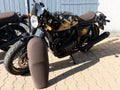 Royal Enfield black gold logo sign on motorcycle 120 th limited edition for motorbike Royalty Free Stock Photo