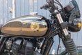 Royal Enfield black golden logo sign on motorcycle 120 th limited edition india