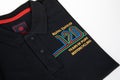 Royal enfield black polo 120th clothing accessories label and text sign logo brand for