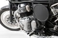 Royal Enfield cafe racer continental gt side view of engine motor retro motorcycle of Royalty Free Stock Photo