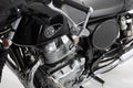 Royal Enfield gt Interceptor 650 twin motorbike with sign logo on black fuel tank of