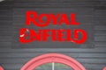 Royal Enfield motorcycles logo brand and text sign of indian motorcycles dealership Royalty Free Stock Photo