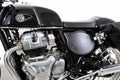 Royal Enfield side detail view cafe racer continental gt retro motorcycle of vintage Royalty Free Stock Photo