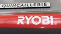 Ryobi tools logo sign and brand text in french shop seller