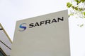 Safran logo brand and text sign of French multinational aircraft engine rocket