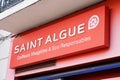 Saint algue logo shop and text sign front of store hairdresser salon French barber Royalty Free Stock Photo