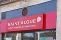 Saint algue text sign and brand logo barber shop front of boutique salon of French Royalty Free Stock Photo