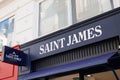 Saint james logo brand and text sign on wall facade store marine and boat luxury shop