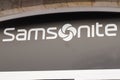 Samsonite logo text and sign brand store of us luggage manufacturer shop