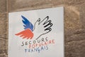 Secours populaire franÃÂ§ais logo sign and brand text of french Rescue help solidarity