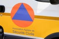 Securite Civile logo brand and text sign on side car panel van French securite civil