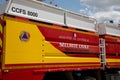 securite Civile logo brand and text sign on side fire fighting vehicle French securite