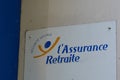 Securite sociale assurance retraite french logo sign means social security pension