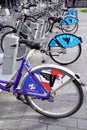 Bordeaux , Aquitaine / France - 11 20 2019 : self-service bicycle urban city transport in bordeaux