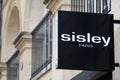 sisley paris logo and sign text front wall facade store fashion brand clothes shop