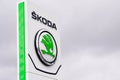 Bordeaux , Aquitaine / France - 02 21 2020 : skoda store dealership sign in parked showroom Czech automobile manufacturer