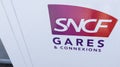 SNCF gares connexions logo brand and sign text on station wall National society of
