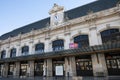 SNCF logo brand and text sign on facade bordeaux station entrance National society of