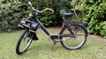 Solex 3800 french black moped vintage from sixties name logo brand and text sign in
