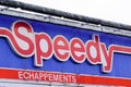 Bordeaux , Aquitaine / France - 11 13 2019 : Speedy logo on car repair store station sign shop