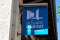 Square habitat sign text and logo brand chain of real estate housing ca broker office