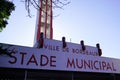 Stade Municipal in Bordeaux city sign text of Chaban-Delmas of Union Bordeaux Begles Royalty Free Stock Photo