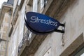 Stressless logo brand and text sign in storefront chain facade mattresses pillows and