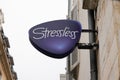 Stressless store logo brand and text sign wall store of mattresses and sofa shop chain Royalty Free Stock Photo