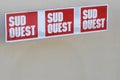 Sud ouest newspaper shop sign text and logo brand on french library entrance store