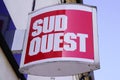 Sud ouest newspaper shop sign text and logo brand on french library paper dealer store