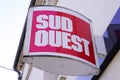 Sud ouest newspaper shop sign text and logo on french library store