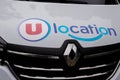 Super u location sign logo and brand text on panel van rental trucks french