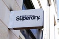 Superdry logo text and japan sign to shop of london British fashion store clothing