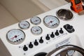 suzuki marine logo sign and text brand meter gauges and boat dashboard outboard motor