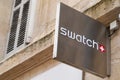 Bordeaux , Aquitaine / France - 05 12 2020 : Swatch logo sign store swiss watches brand shop