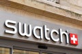 Bordeaux , Aquitaine / France - 05 16 2020 : Swatch logo sign swiss watch brand manufacturing watches