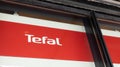 Tefal store sign text and logo brand of French company cookware and small appliance Royalty Free Stock Photo