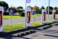 Tesla many supercharger station electric for ev charging car