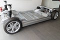 Bordeaux , Aquitaine / France - 11 07 2019 : tesla vehicle electric ve Car Chassis real in store showroom dealership