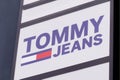 Tommy jeans Hilfiger text sign and logo brand store front of fashion American clothes Royalty Free Stock Photo
