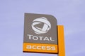 Total access sign text company and brand logo car gas service french station