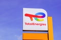 Totalenergies brand text company logo sign Total energies gas service station store