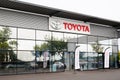 Bordeaux , Aquitaine / France - 10 15 2019 : Toyota Automobile store Dealership car Exterior sign logo Trademark shop