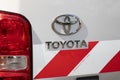 TOYOTA logo brand and text sign on panel van PROACE car of japan manufactured