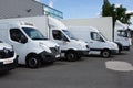 Transport dumont several cars vans and panel trucks parked in parking lot for rent Royalty Free Stock Photo