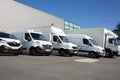 Transport dumont van truck in parking wait to rent or delivery Royalty Free Stock Photo