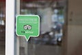 Tripadvisor review us logo brand and sign text on shop windows store front of entrance Royalty Free Stock Photo