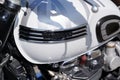 Triumph bike bonneville detail sign text and brand logo on motorbike neo retro fuel