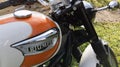Triumph bike bonneville t100 detail sign and brand logo on motorbike neoretro tank