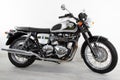 Triumph bonneville t100 vintage neo retro classic british motorcycle for brand 110th Royalty Free Stock Photo